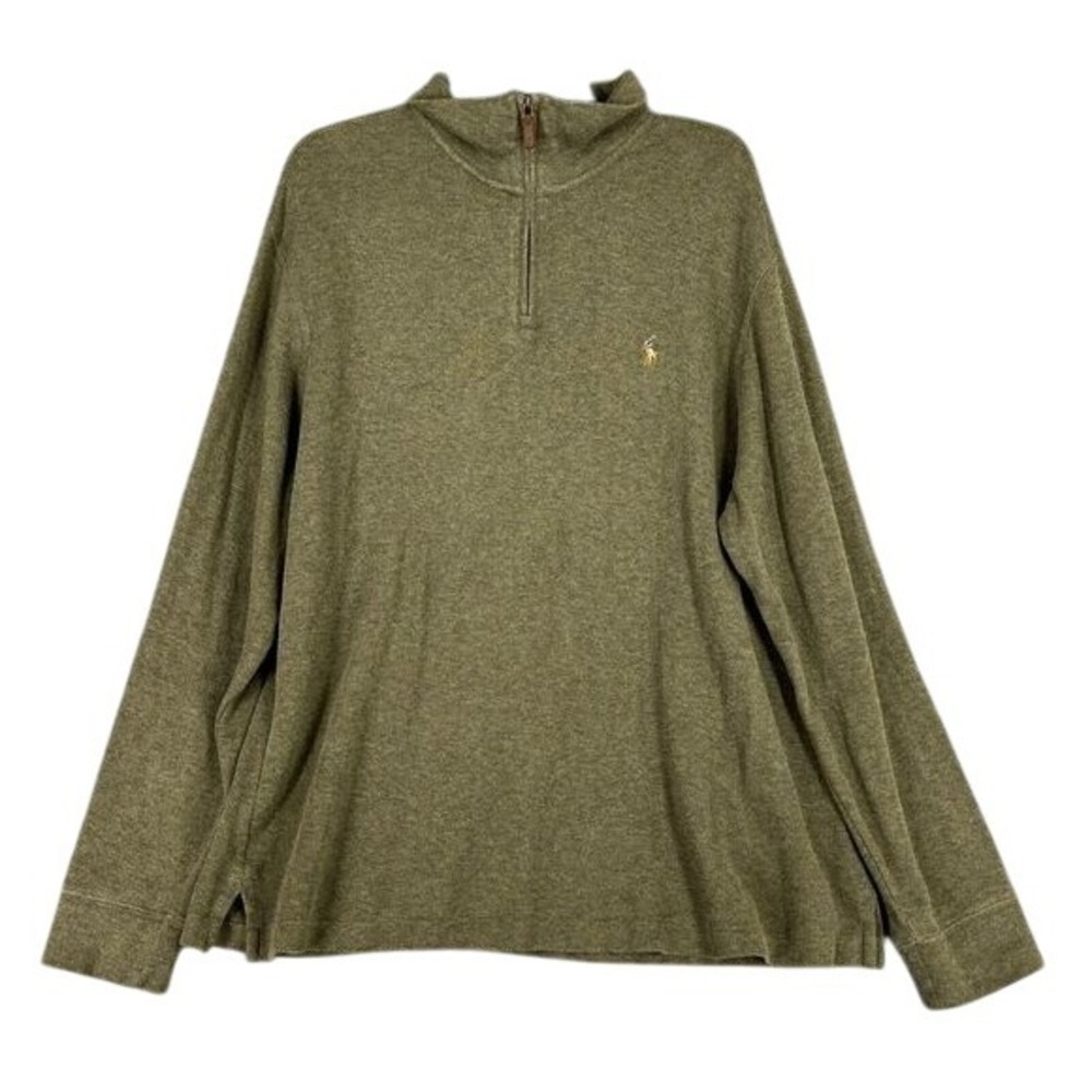 Polo‎ Ralph Lauren Estate Rib Quarter Zip Sweater XL 100% Cotton Classic Knit